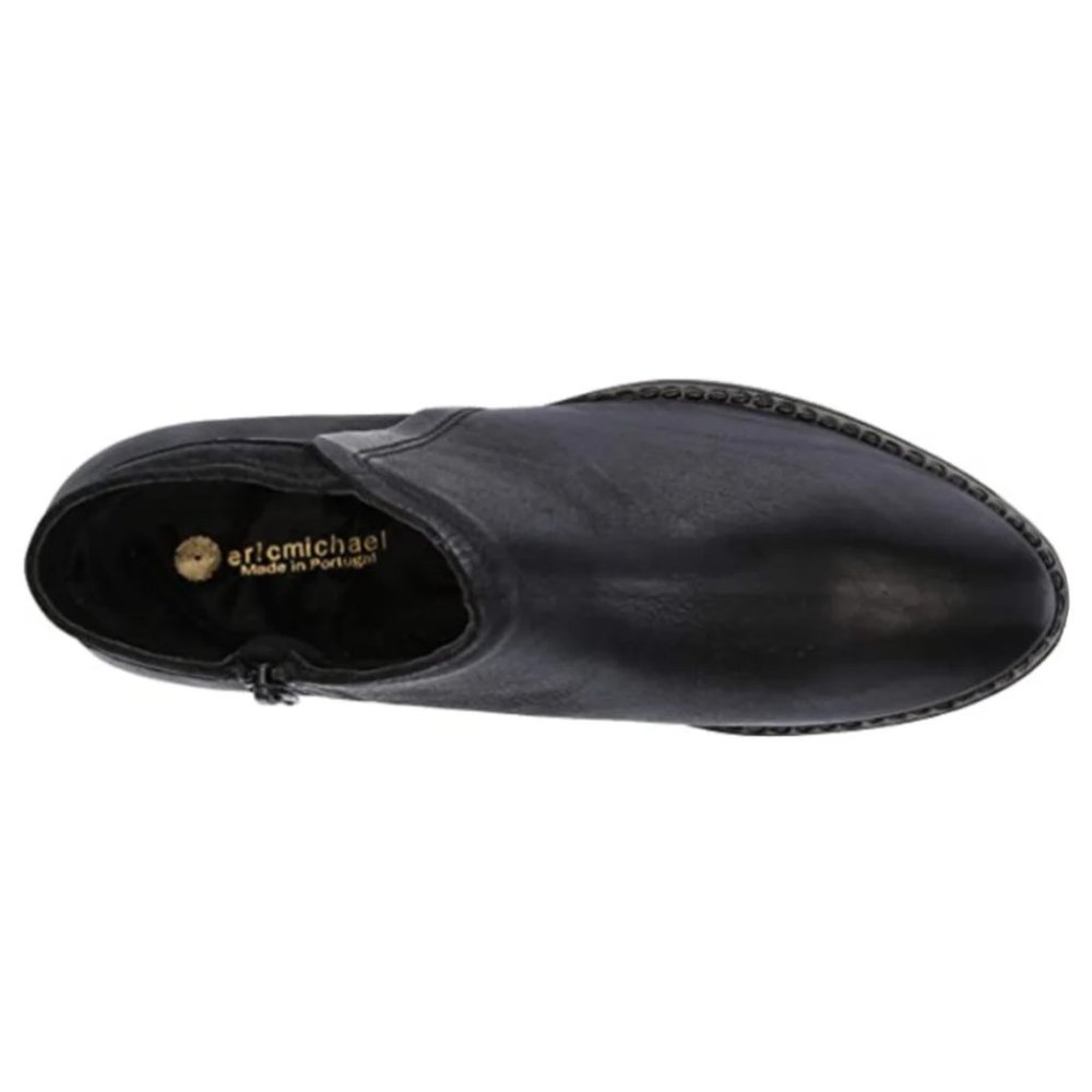 NEW Eric Michael Women Hayley Black Above Ankle Zip Bootie Lined Low Block Heel - Picture 5 of 7